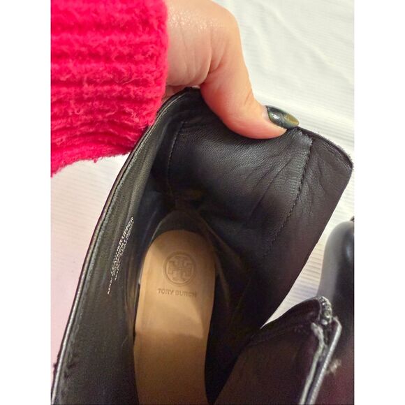 Tory Burch Black Ankle Boots with Gold Logo - Picture 14 of 14
